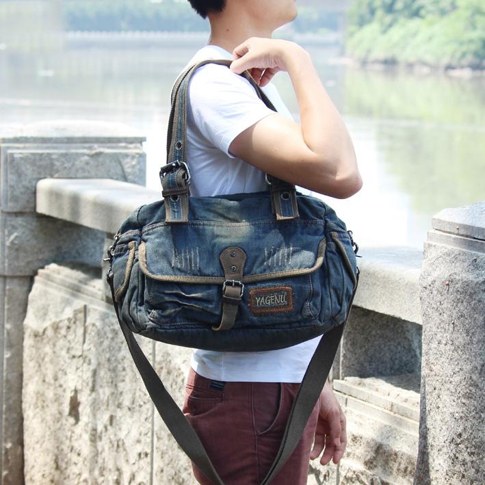 Washed Denim Tote Bags For Women Shoulder Book Bag Blue Jean Crossbody Bag  Multi-pocket Big Capacity Shopper Messenger Bag purse - AliExpress