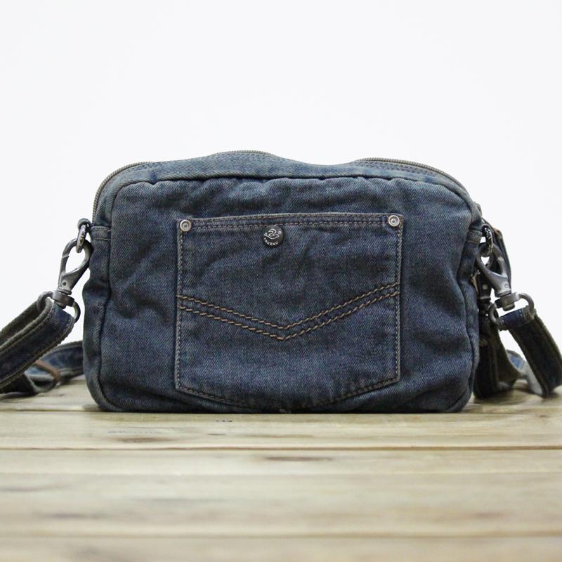 Blue Denim Mens Small Side Bag Denim Small Messenger Bag Vintage