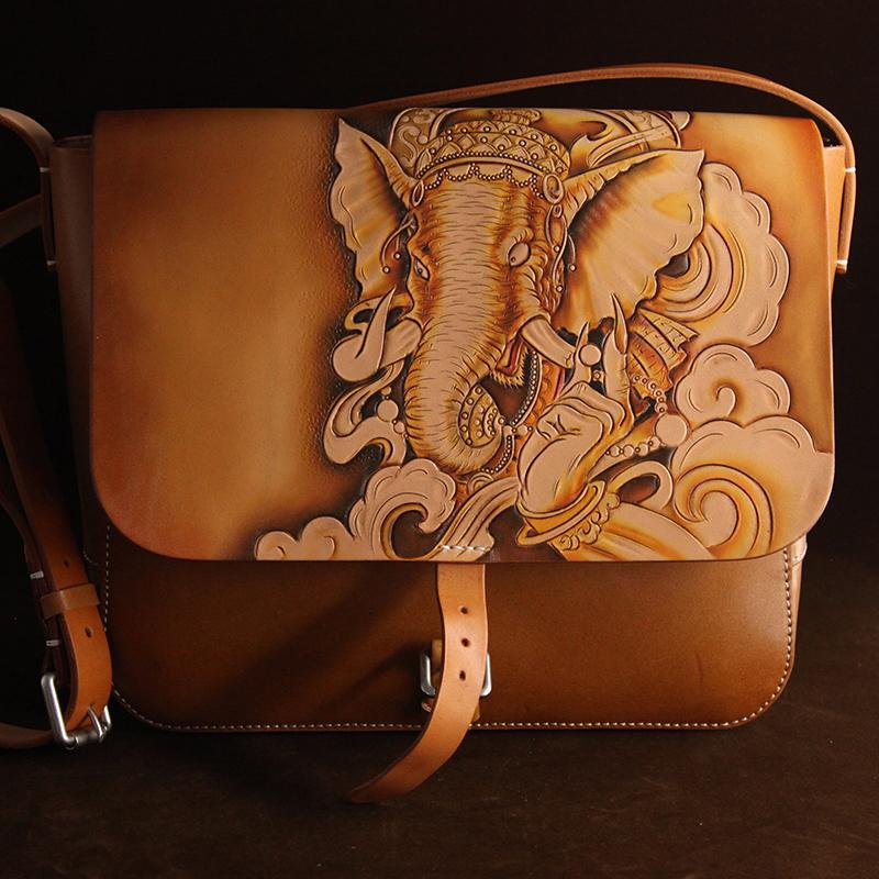 Leather Elephant Bag, Elephant Purses, Messenger Purse