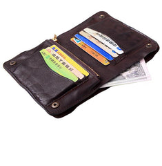 Cool Coffee Leather Mens Vertical Bifold Small Wallet Front Pocket Bifold billfold Wallet For Men