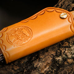 Handmade Leather Tooled Mens Cool Car Key Wallets Car Key Holder Car for Men