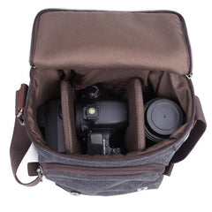 Brown CANVAS WATERPROOF MENS Small Side CAMERA Bag LARGE NIKON CAMERA BAG Gray DSLR CAMERA Messenger BAG FOR MEN