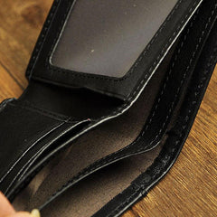 Cool Leather Mens Slim Small Wallet billfold Slim Front Pocket Wallet for Men