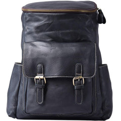 Cool Genuine Leather Mens Backpack Large Black Travel Backpack Hiking Backpack for men