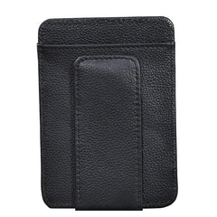 Black Leather Mens Front Pocket Wallet billfold Card Wallet Money Clip For Men