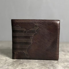 Handmade Leather Mens Cool Slim billfold Leather Wallet Men Small Wallets Bifold for Men