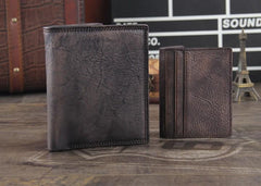 Handmade Genuine Leather Mens Cool Billfold Leather Wallet Men billfold Wallets Bifold for Men