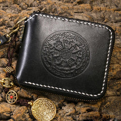 Handmade Leather Mens Chain Biker Wallet Cool Leather Wallet Small Wallets for Men