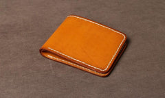 Handmade Leather Mens Cool Slim Leather Small Wallet Men Bifold billfold Wallet for Men