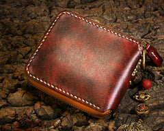 Handmade Leather Mens Chain Biker Wallet Cool Leather Wallet Small Wallets for Men