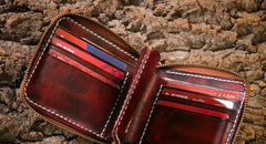 Handmade Leather Mens Chain Biker Wallet Cool Leather Wallet Small Wallets for Men