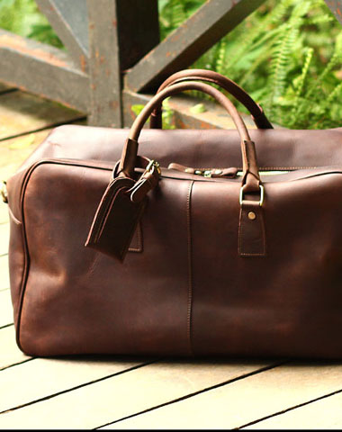 Leather Mens Weekender Bag Cool Travel Bag Duffle Bag Overnight Bag Holdall Bag for men - EverHandmade