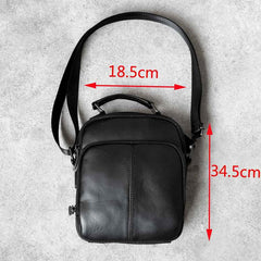 Casual Black LEATHER MENS SMALL VERTICAL Postman BAG SIDE BAG Cool COURIER BAG MESSENGER BAG FOR MEN