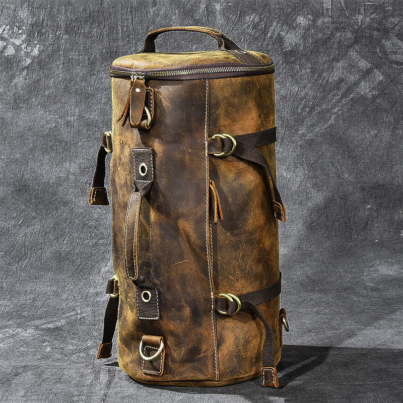 Steampunk Leather Crossbody Bag Men Brown Mens Crossbody Bag 