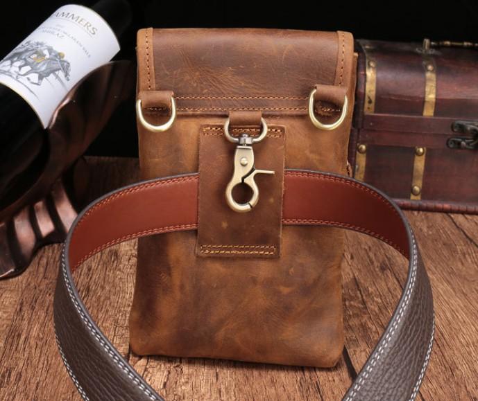Leather Belt Pouch Mens Waist Bag Shoulder Bag for Men – iwalletsmen