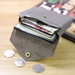 Cute Women Crown Blue Leather Mini Billfold Wallet Coin Wallets Slim Change Wallets For Women