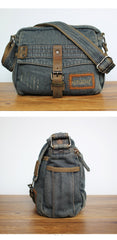 Denim Blue Mens Small Messenger Bag Blue Jean Postman Bag Courier Bag For Men