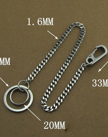 304 Solid Stainless Steel 15inch Wallet Chain Cool Punk Rock Biker Tru