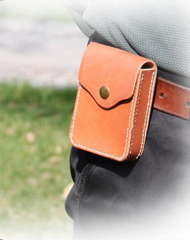 Brown Genuine Leather Cigarette Case Fits 120s. Snap & Zipper Pouch / Coin  Purse | eBay