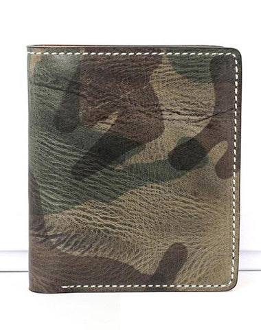 Cool Leather Mens Camouflage Small Wallet Front Pocket Wallet billfold Slim Wallet for Men