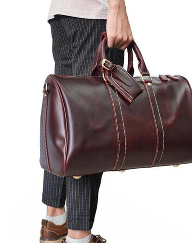 Cool Leather Mens Weekender Bag Travel Bags Duffle Bags Holdall Bags for men