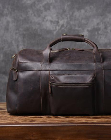Cool Leather Mens Weekender Bags Travel Bag Duffle Bags Overnight