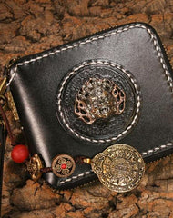 Handmade Leather Mens Chain Biker Wallet Cool Leather Wallet Small Wallets for Men