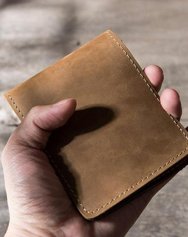 Cool Leather Mens Slim Small Wallet Bifold Men billfold Wallets for Men