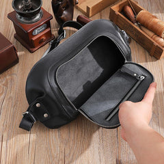 Handmade Black LEATHER MEN Sling Bag Waist BAG LEATHER Fanny Pack FOR MEN