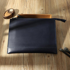 Handmade Mens Slim Clutch Purse Folder Purse Personalized Coffee Leather Envelope Bag for Men