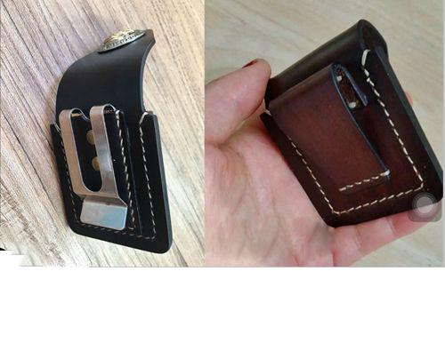 Cool Mens Black Leather Zippo Lighter Case Handmade Custom Zippo light