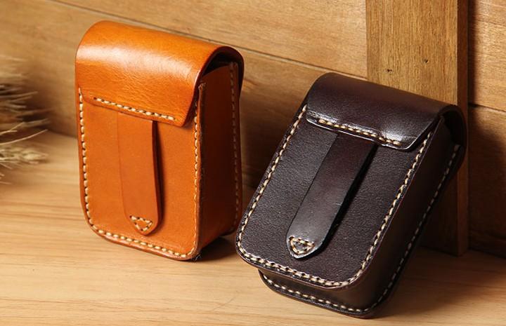 Blongk Mini Waist Bag Small Belt Pack Genuine Leather Cigarette Case Camera  Pouch Card Holder Car Key Case Men Women 3617