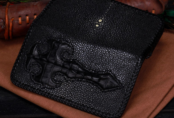Custom Leather Wallets Croc Shark Series - Real Mens Wallets