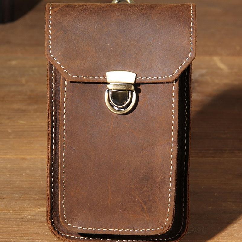 Generic PU Leather Waist Bag Men Travel Waist Pack Small Fanny Pack Male  Belt @ Best Price Online