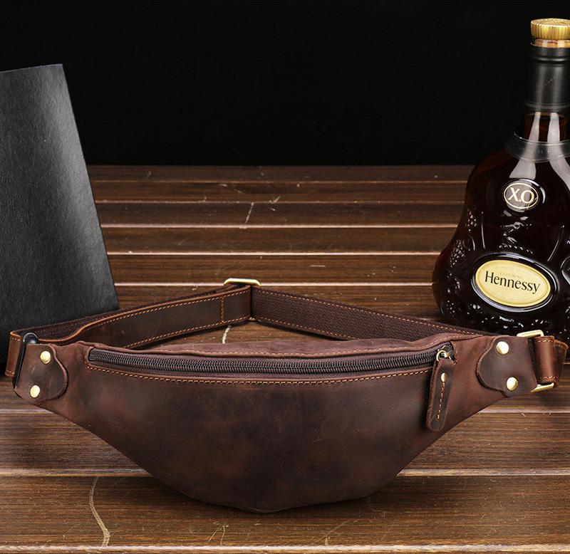 Genuine Leather Belt Bag, Leather Fanny Pack, For Women, For Men