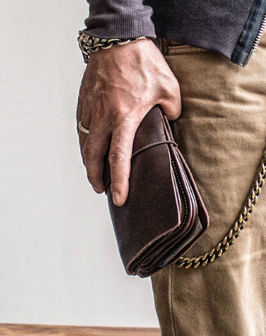 Leather Long Wallet Wristlet