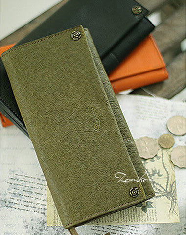 Handmade vintage womens leather long wallets Long bifold wallet for women - EverHandmade