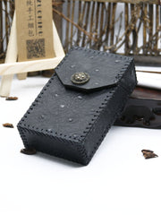 Cool Cigarette Holder Handmade Leather Mens Black Cigarette Holder Cases for Men