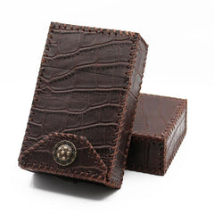 Cool Handmade Leather Mens Engraved Coffee Cigarette Holder Case for Men