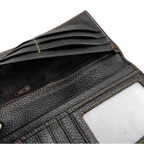 Badass Black Leather Men's Long Biker Handmade Wallet Beast Totem Tool –  imessengerbags