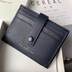 Cute Women Dark Blue Leather Card Holder Slim Card Wallet Dark Blue Small Card Holder Credit Card Holder For Women