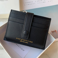 Cute Women Dark Blue Leather Card Holder Slim Card Wallet Dark Blue Small Card Holder Credit Card Holder For Women