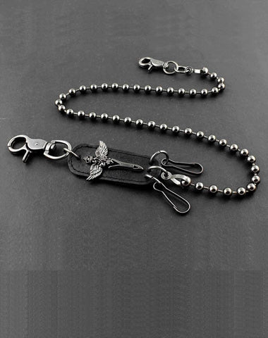 Solid Stainless Steel Long Bead Sword Wallet Chain Cool Punk Rock Biker Trucker Wallet Chain Trucker Wallet Chain for Men