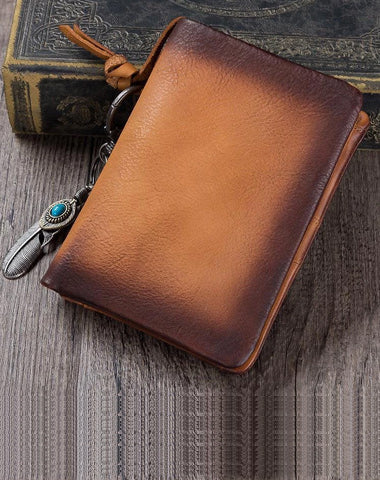 Cool Mens Brown Bifold Leather SMall billfold Wallet Vintage Black Small Wallet for Ladies