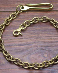 Cool Men's Handmade Brass Rope Pants Chain Biker Wallet Chain For Men