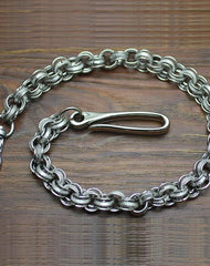 Cool Men's Handmade 3D Stainless Steel Pants Chain Biker Wallet Chain For Men