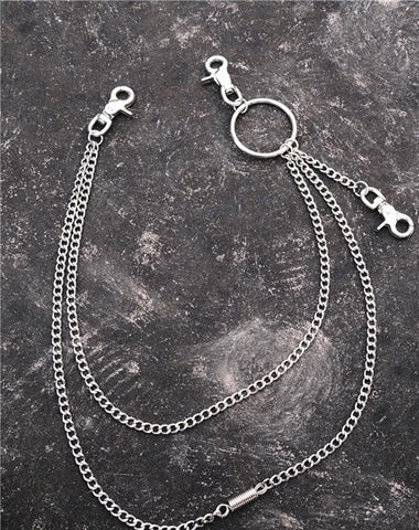 Fashion Mens Womens Long Double Layer Pants Chain Wallet Chain For Men