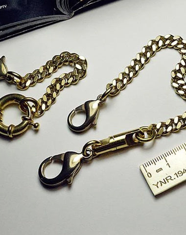 Cool Silver Brass Stainless Steel Mini Key Chain Wallet Chain Hanging Chain for Men