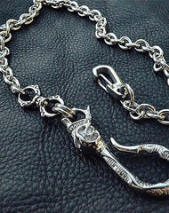 Cool Men's Stainless Steel Silver Pants Chain Biker Wallet Chain Key Chain Belt Chain For Men