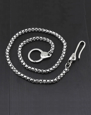 Cool Stainless Steel Mens Wallet Chain Silver Pants Chain Long Biker Wallet Chain For Men